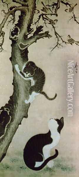 Cats, 17th century Oil Painting - Sang-Byok Pyon