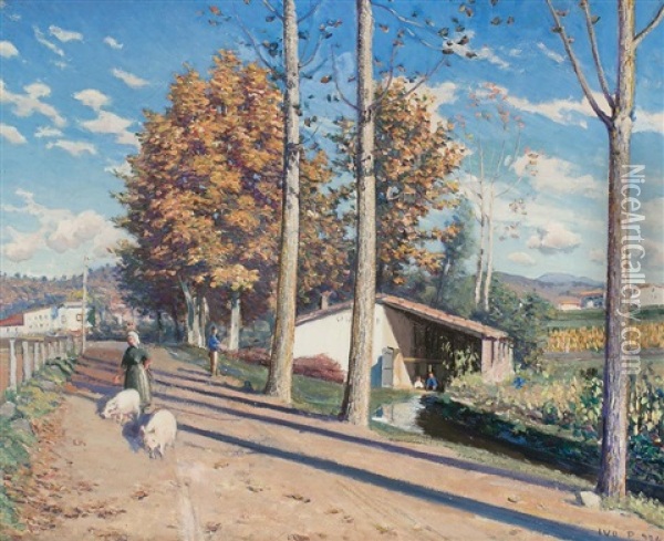 Paseo Rural Oil Painting - Iu Pascual Rodes