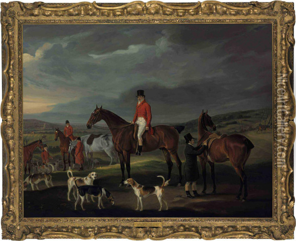 The Honorable George Petre With The Quorn At Rolleston Oil Painting - John Snr Ferneley