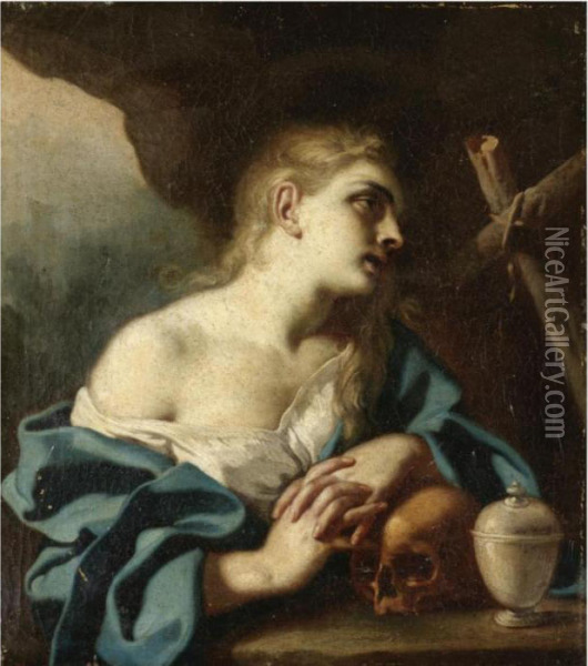 The Penitent Magdalene Oil Painting - Francesco de Mura