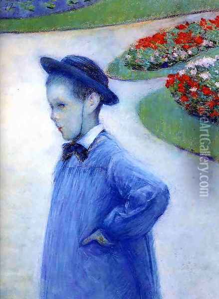 Camille Daurelle In The Park At Yerres Oil Painting - Gustave Caillebotte