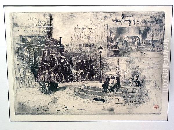Place Pigalle En 1878 Oil Painting - Felix-Hilaire Buhot