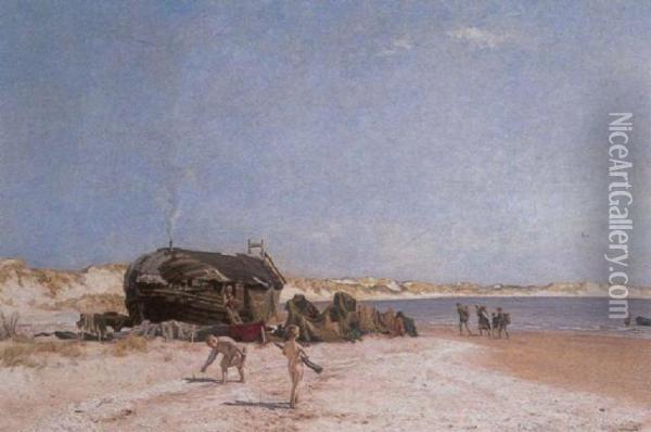 The Fishermen's Return Oil Painting - Francis Tattegrain