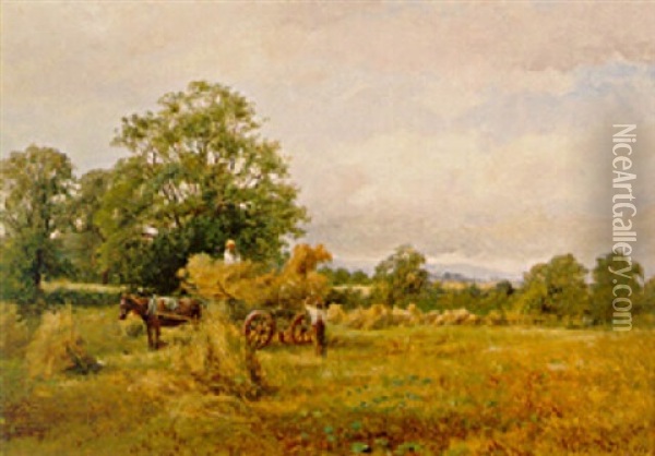 Harvesting Worcestershire Oil Painting - David Bates