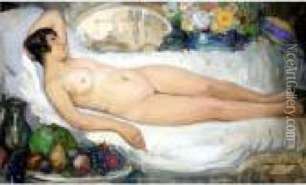 Reclining Nude Oil Painting - Fernand Allard L'Olivier