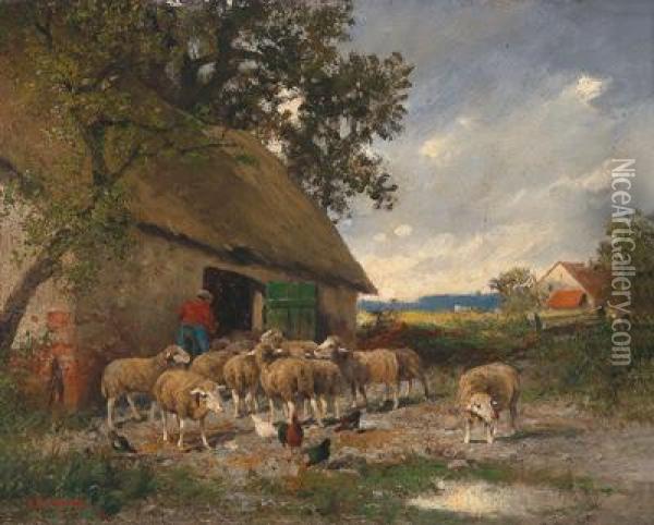 Return Of The Flock Oil Painting - Adolf Kaufmann