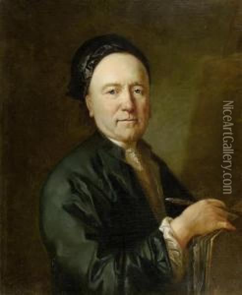 Portrait Of Johann Caspar Fussli Oil Painting - Anton Graff
