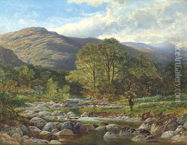 A stream from the hills 2 Oil Painting - Benjamin Williams Leader