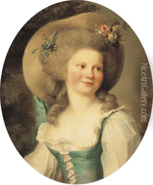Portrait De Madame Dugazon Dans Le Role De Babet Oil Painting - Adelaide Labille-Guyard