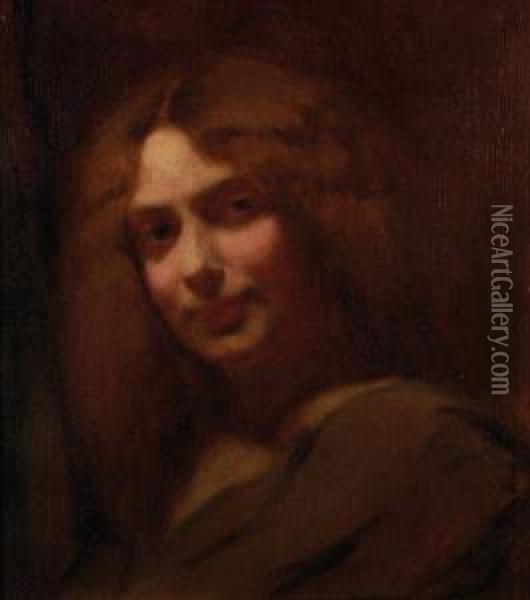 Donna Con I Capelli Rossi Oil Painting - Riccardo Galli