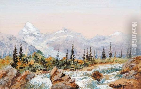 Untitled - The Rocky Mountain Oil Painting - J. Baber