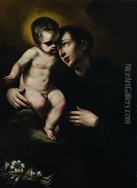 Sant'antonio Da Padova Con Il Bambino Oil Painting - Felice Cignani