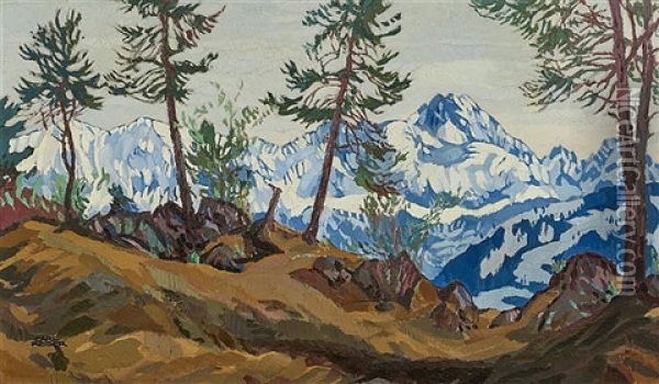 A View Of The Dreitorspitze Oil Painting - Carl Reiser