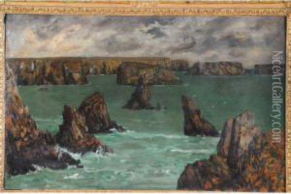 cotes Rocheuses En Bretagne  Oil Painting - Charles Cottet