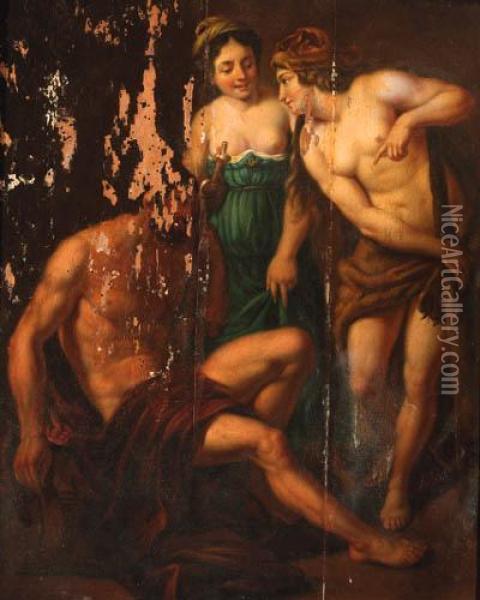 Hercules And Omphale Oil Painting - Alessandro Turchi