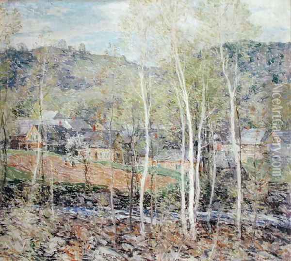 The Village in Spring, 1923 Oil Painting - Willard Leroy Metcalf