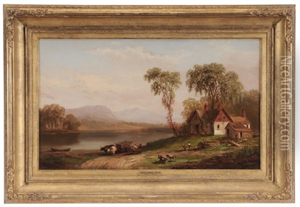 View On The Susquehanna River Oil Painting - Xanthus Russell Smith