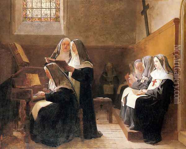 The Convent Choir Oil Painting - Jehan Georges Vibert