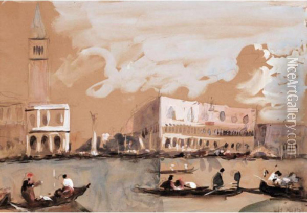 View Of Venice Oil Painting - Hercules Brabazon Brabazon