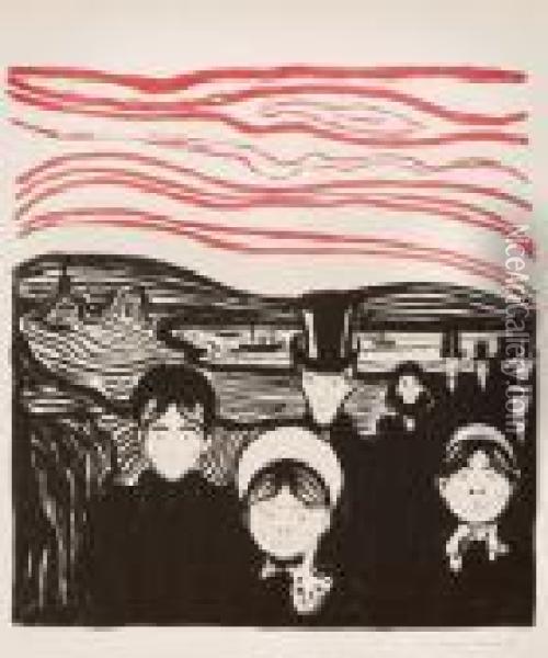 Angst Oil Painting - Edvard Munch