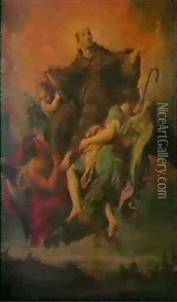 The Apotheosis Of Saint Bernardino Oil Painting - Andreas Pozzo