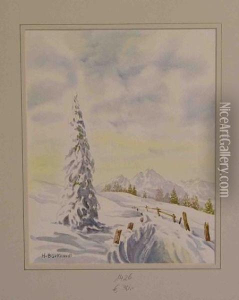 Winterlandschaft Im Voralpenland Oil Painting - Hedwig Burkhardt