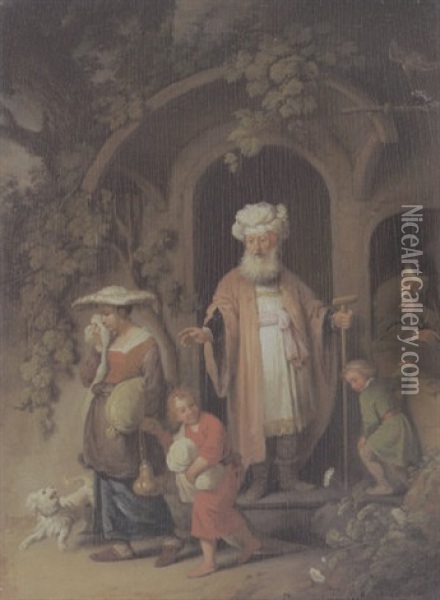 Verstosung Der Hagar Oil Painting - Christian Wilhelm Ernst Dietrich