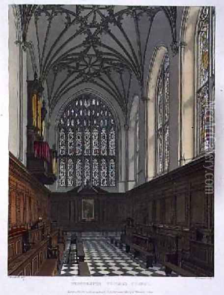 Winchester College Chapel Oil Painting - Frederick Mackenzie