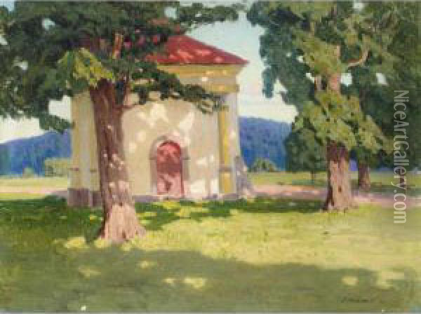 Chapel In Summer Oil Painting - Konstantin Haritonov Wroblewsky