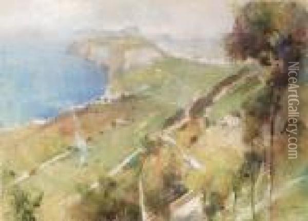 Paesaggio A Capri Oil Painting - Giuseppe Casciaro