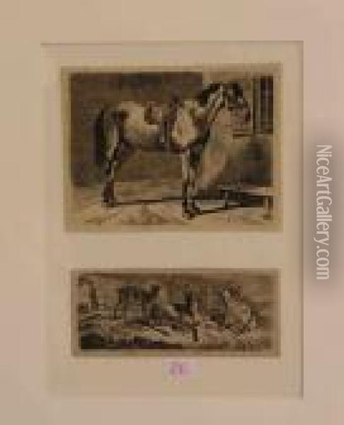 Gesatteltes Pferde Oil Painting - Johann Adam Klein
