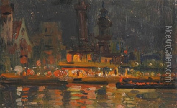 Paris Exposition Universelle De 1900 (+ Venise, Serenade; 2 Works) Oil Painting - Fernand Marie Eugene Legout-Gerard