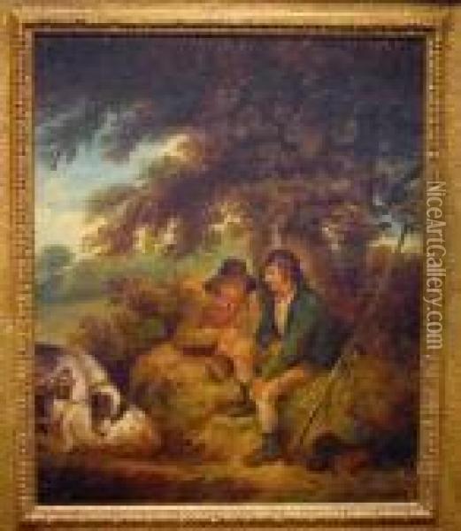 Shepherds At Rest Oil Painting - George Morland