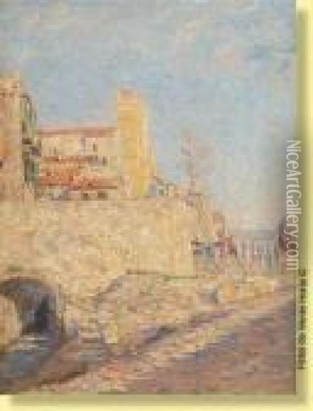 Rue Des Remparts A Antibes Oil Painting - Omer Coppens