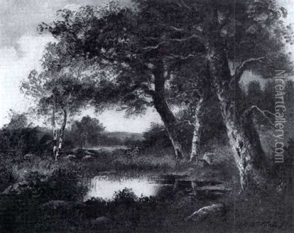 Foret De Fontainebleau Oil Painting - Emile (Jean Pierre E.) Vallet