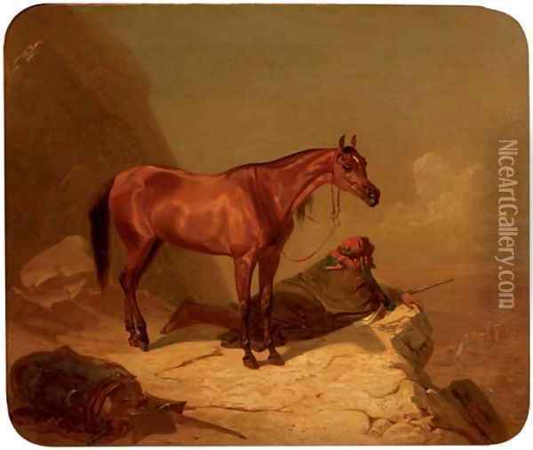 An Arabic scout Oil Painting - Victor Adam