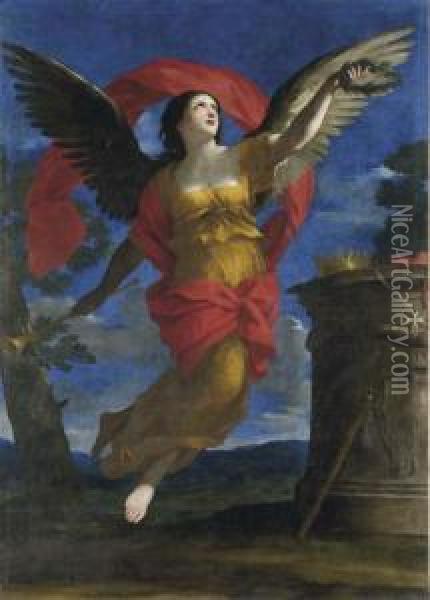 Allegoria Della Fama Oil Painting - Giovanni Francesco Romanelli