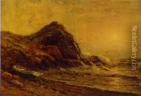 Coastal Scene Oil Painting - George F. Schultz