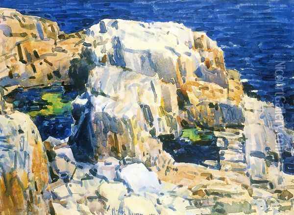 Rocks at Appledore Oil Painting - Frederick Childe Hassam