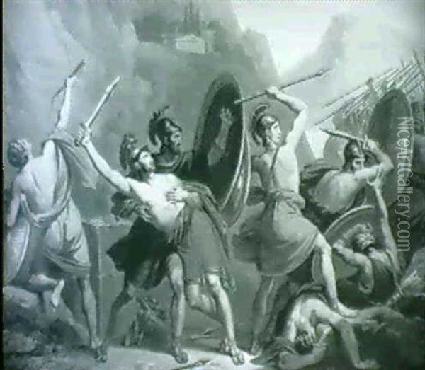 Leonidas Aux Thermopyles Oil Painting - Pierre-Jerome Lordon