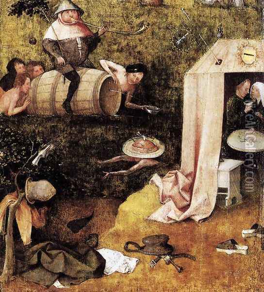 Allegory of Gluttony and Lust Oil Painting - Hieronymous Bosch