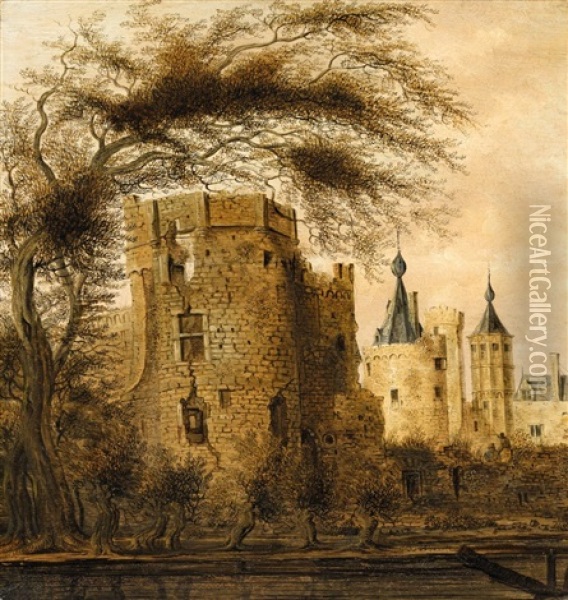 View Of A Castle Oil Painting - Pieter Cosyn