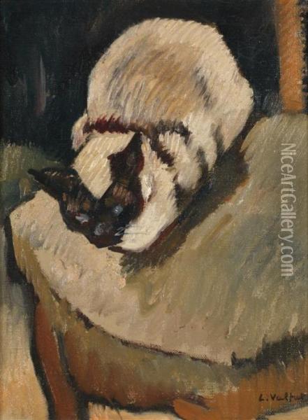 Le Chat Siamois Sur La Chaise Oil Painting - Louis Valtat