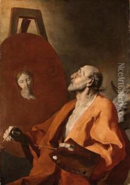 Saint Luke Painting The Virgin Oil Painting - Giuseppe Antonio Petrini