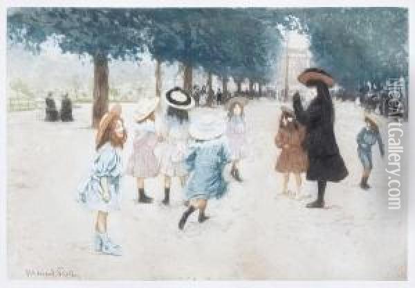 Les Tuileries Oil Painting - Manuel Robbe