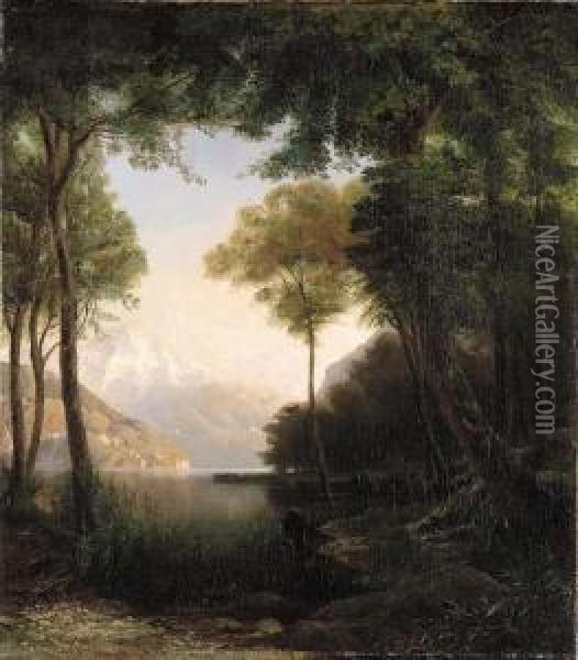Landschaft Am Vierwaldstattersee Oil Painting - Jost Joseph Niklaus Schiffmann