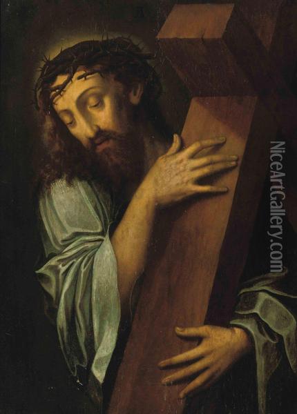 Christ Carrying The Cross Oil Painting - Michiel Coxie