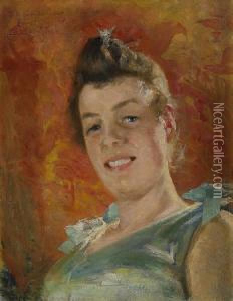 Kvinnoportratt Oil Painting - Gustav Oscar Bjorck