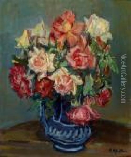 Bouquet De Roses Oil Painting - Henri Epstein