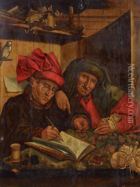 The Tax Collectors Oil Painting - Marinus van Reymerswaele